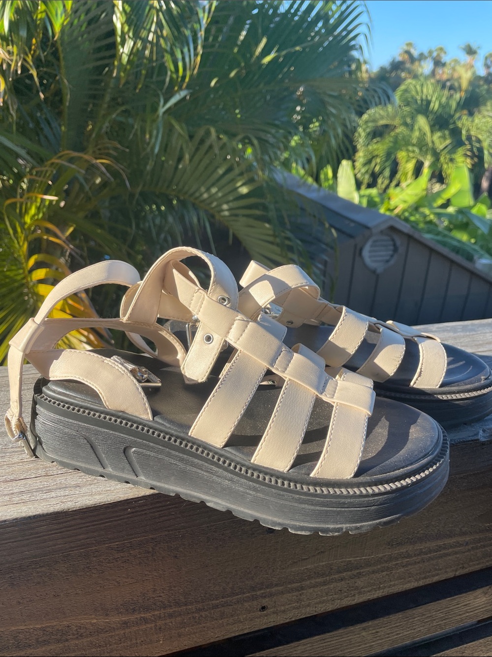 Neutral Beige Fisherman Platform Sandals for Women